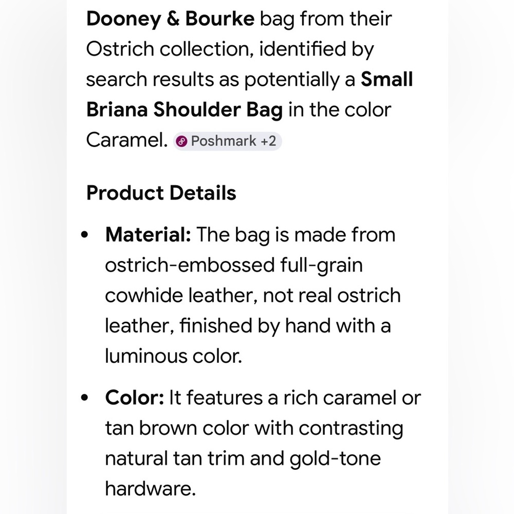 Dooney & Bourke Briana Ostrich Shoulder Bag - Picture 15 of 16